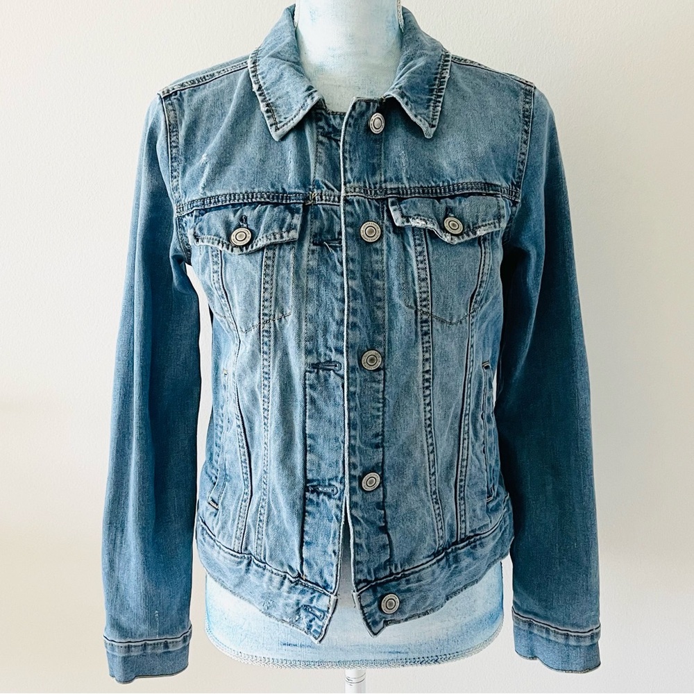 LC Lauren Conrad Distressed Denim Jacket - Size XS